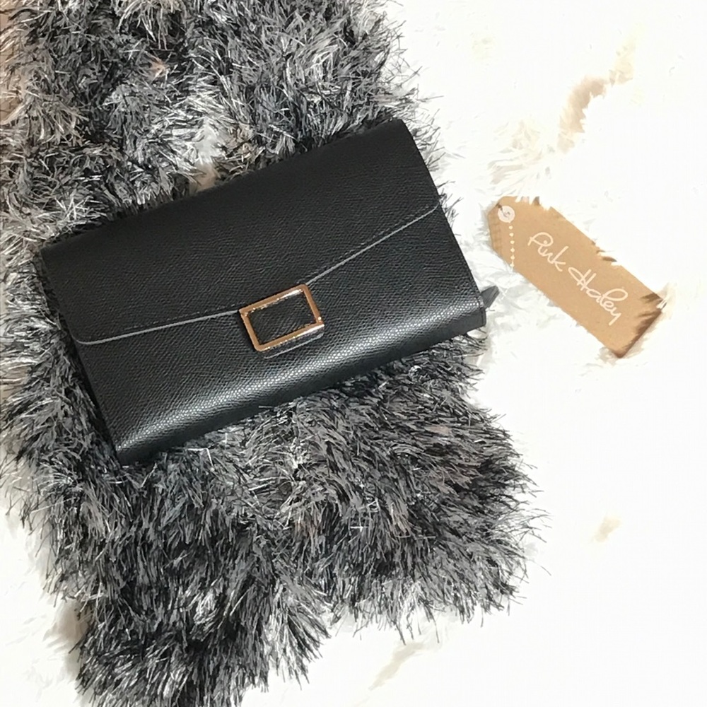 PINK HALEY SILKY ELEGANT WOMEN’S WALLET IN BLACK